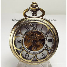 Flower Shaped Cutout Cover Personalized Mechanical Pocket Watch